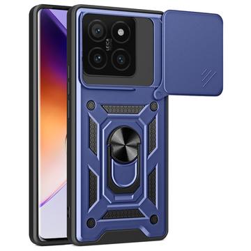 Xiaomi 14T Hybride Hoesje met Roterende Ring en Cameraschild - Blauw