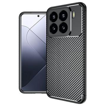 Xiaomi 15 Beetle Koolstofvezel TPU Hoesje - Zwart