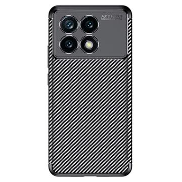 Xiaomi Redmi K70/K70 Pro/Poco F6 Pro Beetle Koolstofvezel TPU Hoesje - Zwart