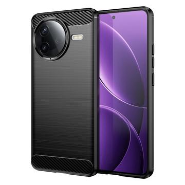 Xiaomi Redmi K80 Geborsteld TPU Hoesje - Koolstofvezel - Zwart