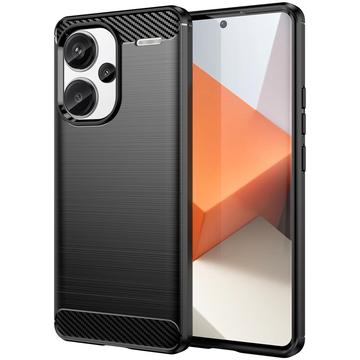 Xiaomi Redmi Note 13 Pro+ Geborsteld TPU Hoesje - Koolstofvezel - Zwart