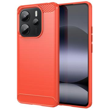 Xiaomi Redmi Note 14 4G Geborsteld TPU Hoesje - Koolstofvezel