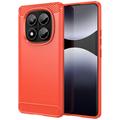 Xiaomi Redmi Note 14 Pro 4G Geborsteld TPU Hoesje - Koolstofvezel