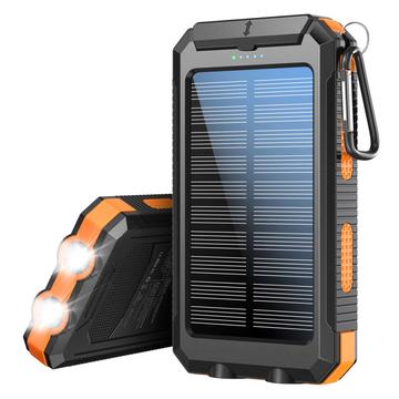 YD-886 Waterdichte Solar Power Bank 8000mAh met Zaklamp, kompas - Oranje