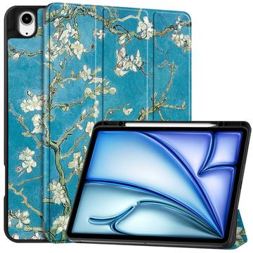 iPad Air 13 (2025) Tri-Fold Series Slimme Folio-hoes - Wit met bloemen