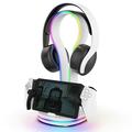 iPega PG-P5P23 RGB oplaad- en koptelefoonstandaard voor PlayStation Portal-afstandsbediener - Wit