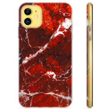 iPhone 11 TPU-hoesje - rood marmer