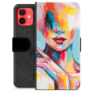 iPhone 12 mini Premium Portemonnee Hoesje - Abstract Portret