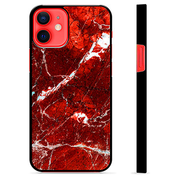 Beschermhoes voor iPhone 12 mini - Rood Marmer