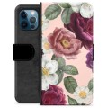 iPhone 12 Pro Premium Portemonnee Hoesje - Romantische Bloemen