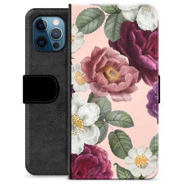 iPhone 12 Pro Premium Portemonnee Hoesje - Romantische Bloemen