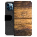 iPhone 12 Pro Premium Portemonnee Hoesje - Hout