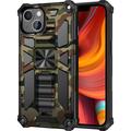 iPhone 13 Camouflage Ontwerp Hybride Hoesje met Kickstand - Army Groen