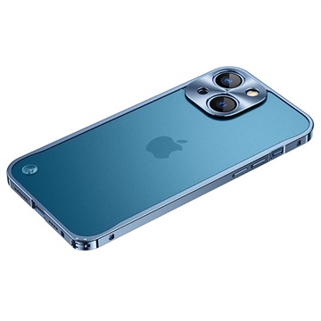 iPhone 13 Metaal Bumper met Plastic Achterkant - Blauw