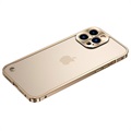 iPhone 13 Pro Max Metaal Bumper met Kunststof Achterkant - Goud