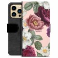 iPhone 13 Pro Max Premium Portemonnee Hoesje - Romantische Bloemen