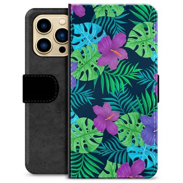 iPhone 13 Pro Max Premium Wallet Hoesje - Tropische Bloem