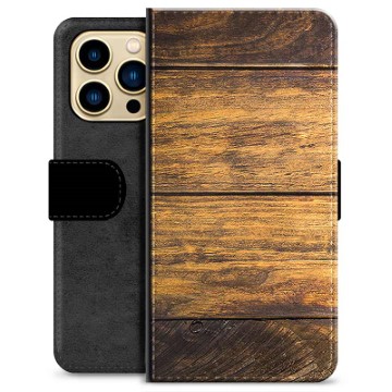 iPhone 13 Pro Max Premium Portemonnee Hoesje - Hout