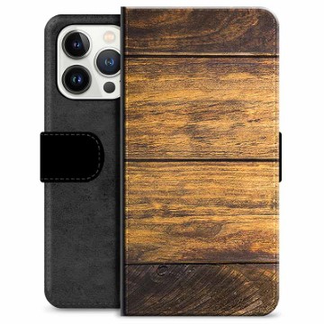 iPhone 13 Pro Premium Portemonnee Hoesje - Hout