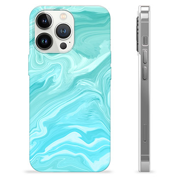 iPhone 13 Pro TPU-hoesje - blauw marmer