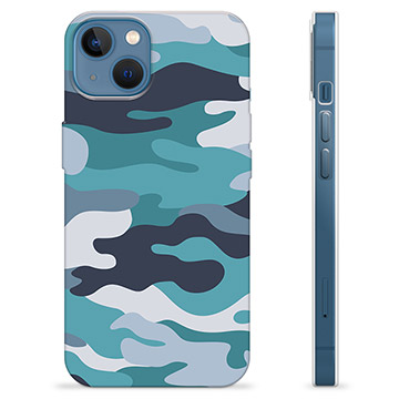 iPhone 13 TPU Hoesje - Blauw Camouflage