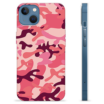 iPhone 13 TPU Hoesje - Roze Camouflage