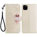 iPhone 14 Uil Strass Portemonnee Hoesje