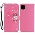 iPhone 14 Uil Strass Portemonnee Hoesje