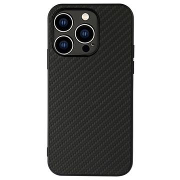 iPhone 14 Pro Hybrid Hoesje - Koolstofvezel - Zwart