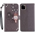 iPhone 14 Pro Max Uil Strass Portemonnee Hoesje