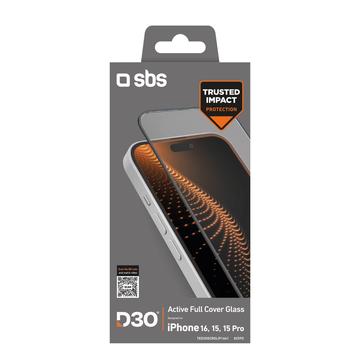 iPhone 15/16 SBS D3O Active Full Cover Glazen Screenprotector met Frame