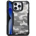 iPhone 15 Plus Anti-Shock Hybride Hoesje - Camouflage - Zwart