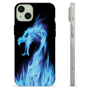 iPhone 15 Plus TPU Case - Blauwe Vuurdraak