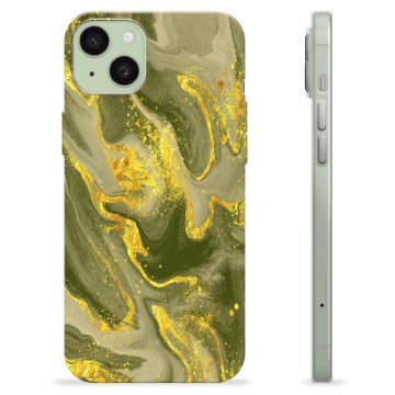 iPhone 15 Plus TPU-hoesje - Olijf Marmer