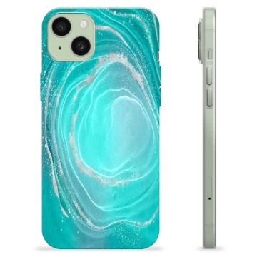 iPhone 15 Plus TPU-hoesje - Turkoois Werveling