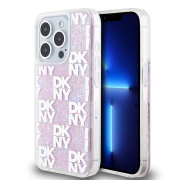 iPhone 15 Pro DKNY Liquid Glitter Checkered Pattern Hoesje