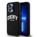 iPhone 15 Pro DKNY Liquid Silicone Logo-hoesje met boog - MagSafe-compatibel - Zwart