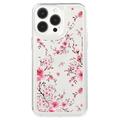 iPhone 15 Pro Fashion TPU hoesje - Roze Bloemen