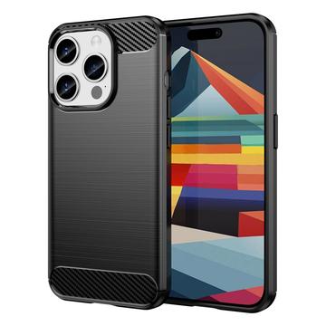 iPhone 15 Pro Max Geborsteld TPU Hoesje - Koolstofvezel