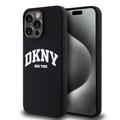 iPhone 15 Pro Max DKNY Liquid Silicone Logo-hoesje met boog - MagSafe-compatibel - Zwart
