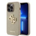 iPhone 15 Pro Max Guess Geperforeerd 4G Glitter Logo Cover - Goud