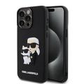 iPhone 15 Pro Max Karl Lagerfeld 3D rubberen Karl & Choupette NFT hoesje - Zwart