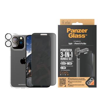 iPhone 15 Pro Max PanzerGlass Privacy 3-in-1 Pack