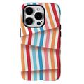 iPhone 15 Pro Max Stripes afneembare 2-in-1 hybride hoes - Rainbow