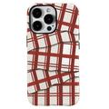 iPhone 15 Pro Max Stripes Afneembare 2-in-1 Hybride Hoesje - Rood / Wit