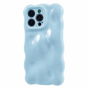 iPhone 15 Pro Max Golvende rand Candy Bubbles TPU hoesje - Baby Blue