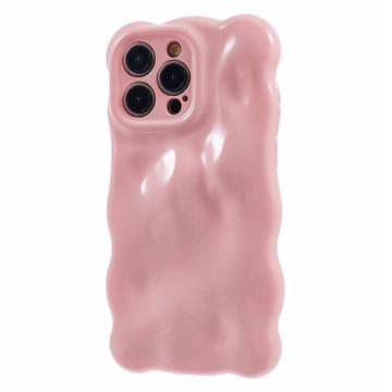 iPhone 15 Pro Max Golvende rand Candy Bubbles TPU hoesje - Roze