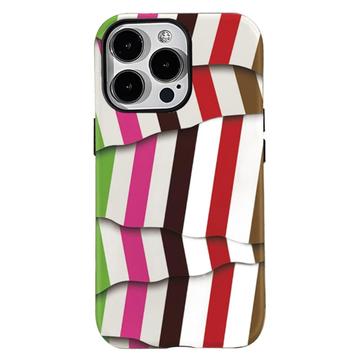 iPhone 15 Pro Stripes Afneembare 2-in-1 Hybride Hoesje - Kleurrijk