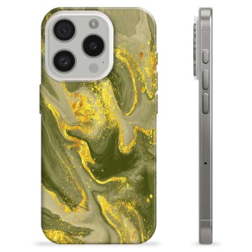 iPhone 15 Pro TPU-hoesje - Olijf Marmer