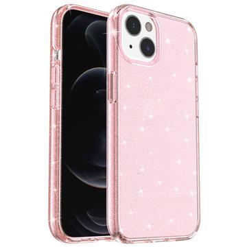 iPhone 15 Stylish Glitter Series Hybride Hoesje - Roze